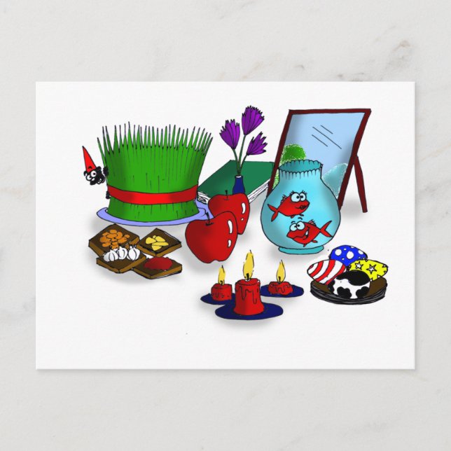 Noroz Tecknad Vykort (Framsida)