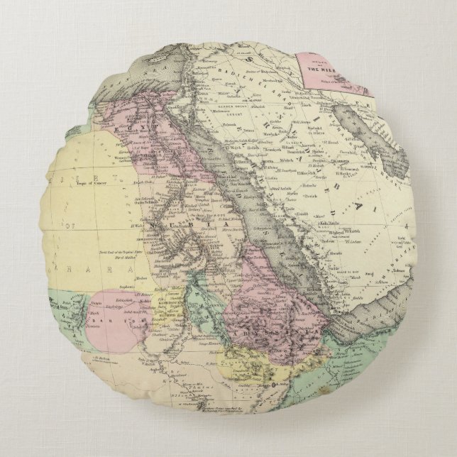 Norr afrika - östligt lakan rund kudde (Framsidan)