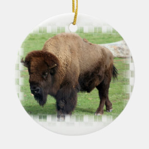 Norr - amerikanBisonprydnad Julgransprydnad Keramik