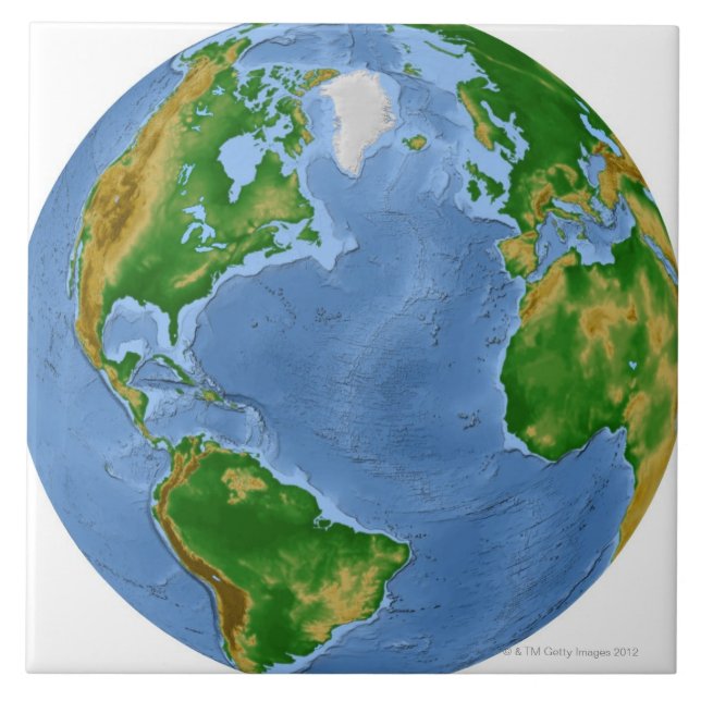 Norr atlantisk Vegetationkarta Kakelplatta (Framsidan)