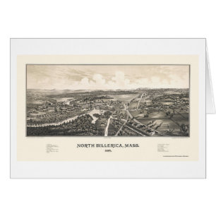 Norr Billerica, panorama- karta för MORSOR - 1887 Hälsningskort