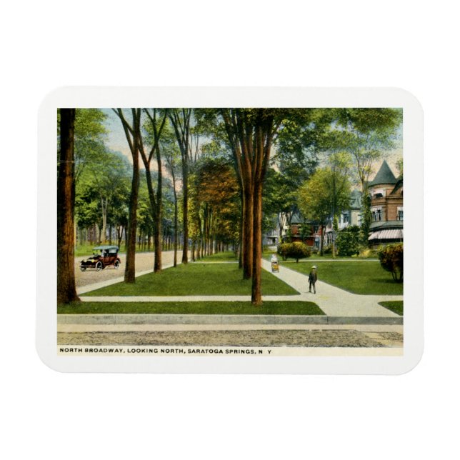 Norr Broadway, Saratoga Springs, NY-vintage Magnet (Horisontell)