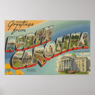 Norr CarolinaLarge brevplatser 3 Poster