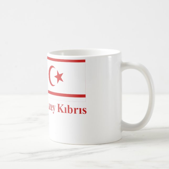 Norr Cypern flagga med namn i turk Kaffemugg (Höger)