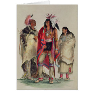 Norr - indianer, c.1832 hälsningskort