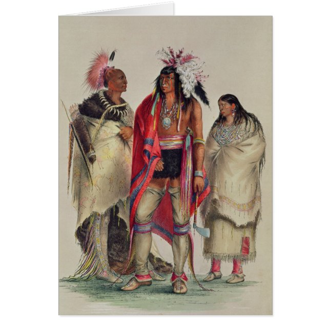 Norr - indianer, c.1832 hälsningskort (Framsidan)