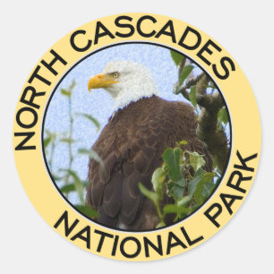 Norr kaskadnationalpark runt klistermärke