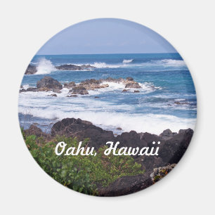Norr kust på ön av Oahu i Hawaii Magnet