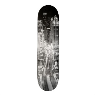Norr Michigan aveny i Chicago efter vinter Skateboard Bräda 20 Cm