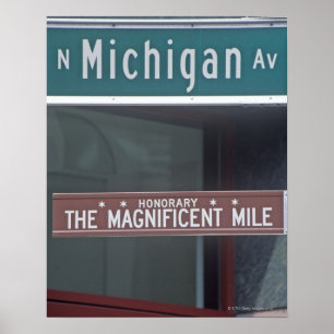 'Norr Michigan aveny och den storartade milen Poster