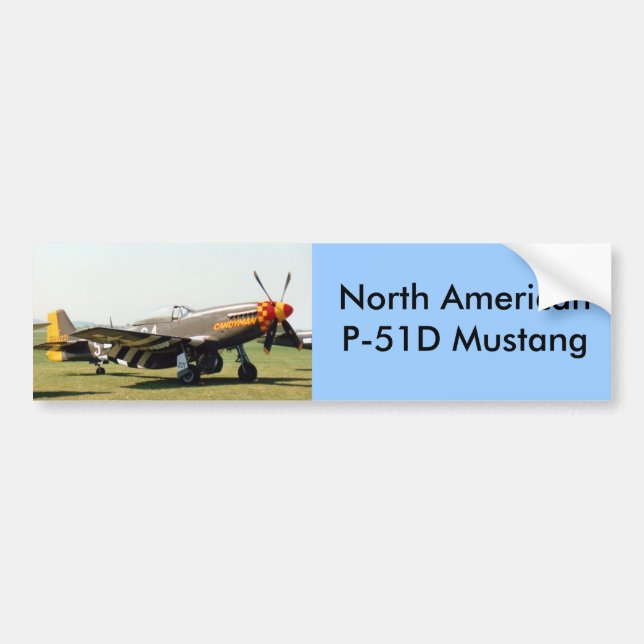 Norr - Mustang för amerikan P-51D Bildekal (Framsidan)