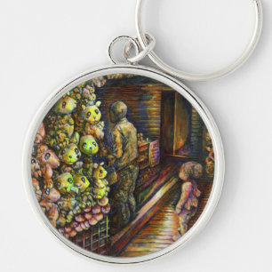 Norr om cirkusen rund silverfärgad nyckelring