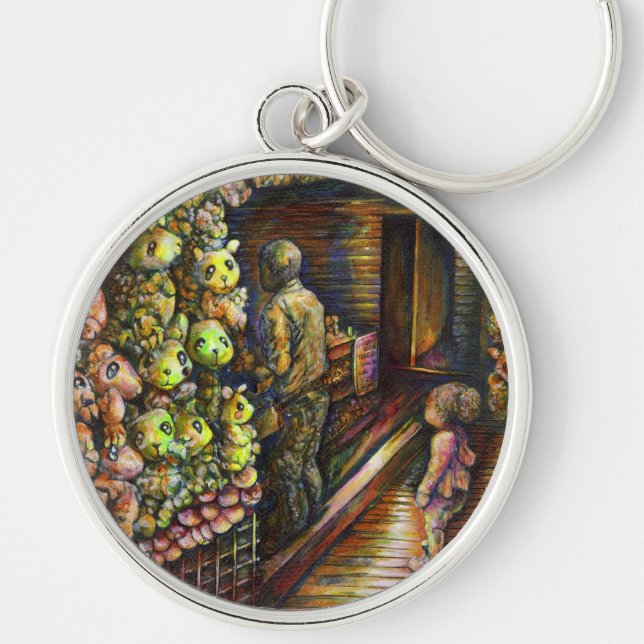 Norr om cirkusen rund silverfärgad nyckelring (Framsidan)