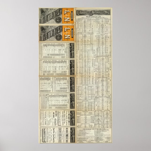 Norr om Louisville och Nashville Railroad Poster (Framsidan)