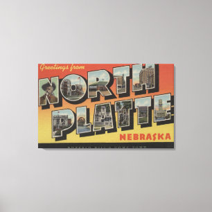 Norr Platte, Nebraska - stora brevplatser Canvastryck