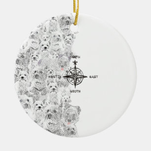 Norr southeast & Westie hund Julgransprydnad Keramik