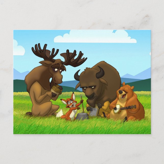 Norr - vykort för amerikantillbringaremusikband (Framsida)