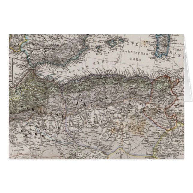 Norra Afrikan Karta Hälsningskort (Framsidan Horizontal)