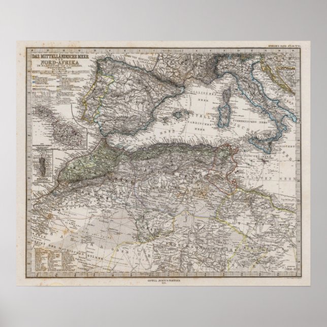 Norra Afrikan Karta Poster (Framsidan)