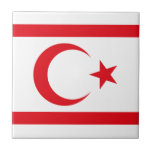 norra Cypern-Flagga Kakelplatta<br><div class="desc">Patriotisk flagga i norra Cypern.</div>