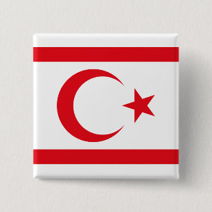 norra Cypern-Flagga Knapp