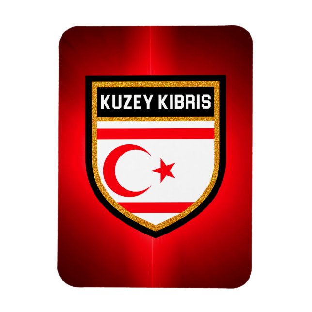 norra Cypern-Flagga Magnet (Vertikal)