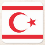 norra Cypern-Flagga Underlägg Papper Kvadrat<br><div class="desc">Patriotisk flagga i norra Cypern.</div>