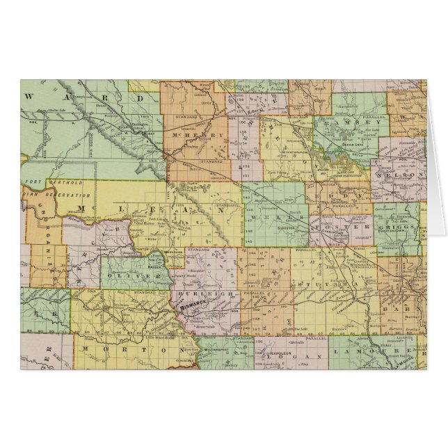 Norra Dakota Hälsningskort (Framsidan Horizontal)