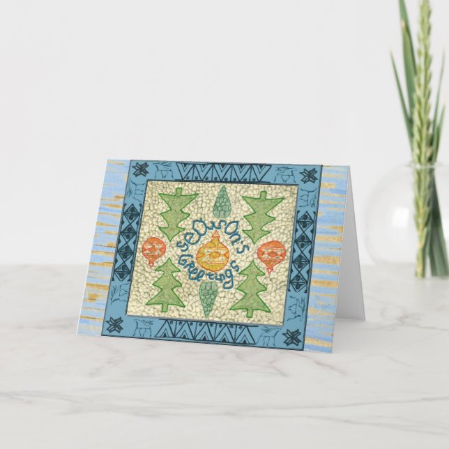 Norra folksäsongens hälsningar helgkort (Framsida)