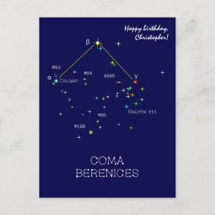 Norra halvkotets stjärnbild Coma Berenices Vykort