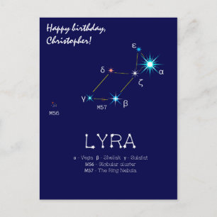 Norra hemisfärens stjärnbild Lyra Vykort