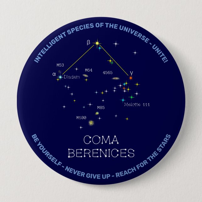 Norra hemisphere Constellation Coma Berenices Knapp (Framsida)
