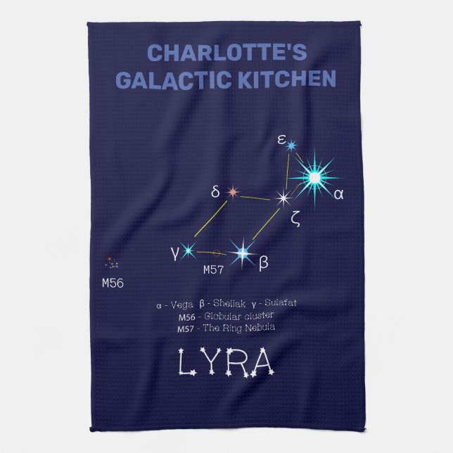 Norra Hemisphere Constellation Lyra Kökshandduk (Vertikal)