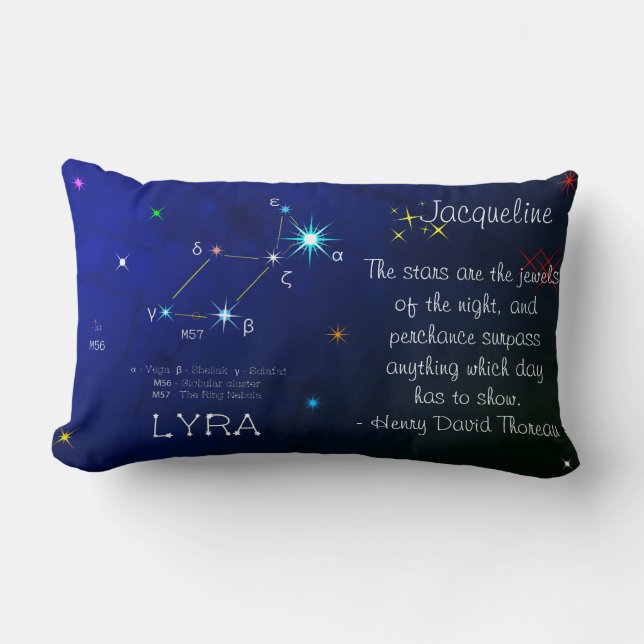 Norra Hemisphere Constellation Lyra Lumbarkudde (Framsida)