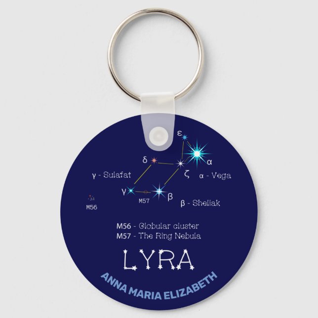 Norra Hemisphere Constellation Lyra Nyckelring (Framsida)