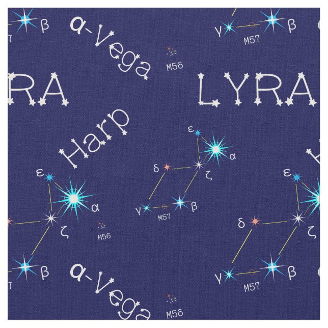 Norra Hemisphere Constellation Lyra Tyg (Närbild)