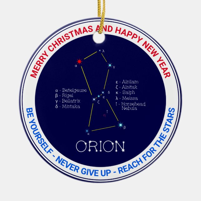 Norra hemisphere Constellation Orion Julgransprydnad Keramik (Framsidan)