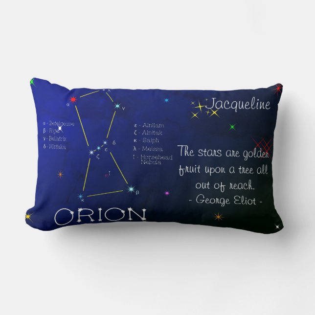 Norra hemisphere Constellation Orion Lumbarkudde (Framsida)