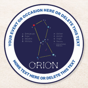 Norra hemisphere Constellation Orion Underlägg Papper Rund