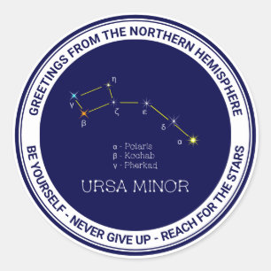 Norra hemisphere Constellation Ursa Minor Runt Klistermärke