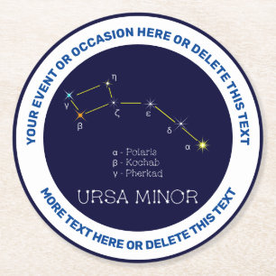 Norra hemisphere Constellation Ursa Minor Underlägg Papper Rund