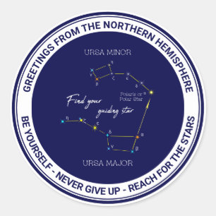 Norra Hemisphere Finding Polaris Star Runt Klistermärke