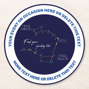 Norra Hemisphere Finding Polaris Star Underlägg Papper Rund