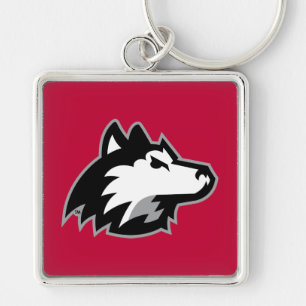 Norra Illinois Huskies Fyrkantig Silverfärgad Nyckelring