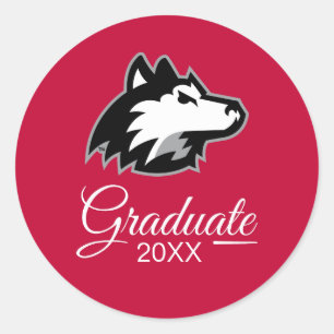 Norra Illinois Huskies Studenten Runt Klistermärke