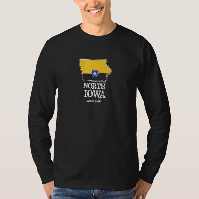 Norra Iowa I-80 Interstate Maj Bälte Gris T Shirt (Framsida)
