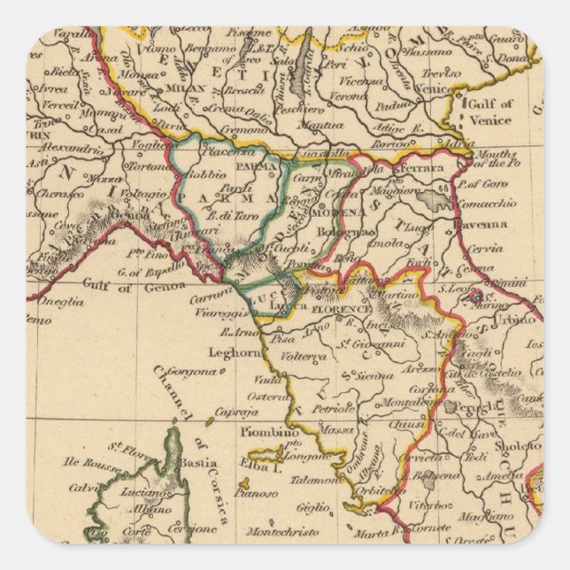 Norra Italien Fyrkantigt Klistermärke (Framsida)