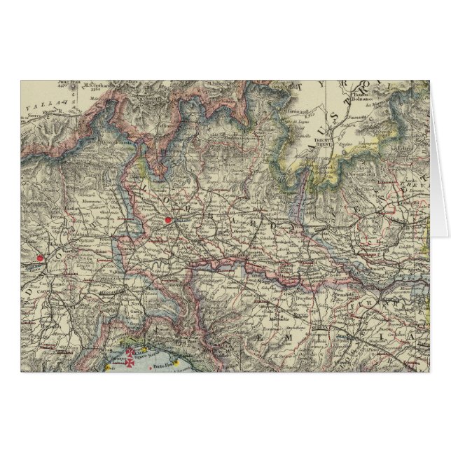 Norra Italien Hälsningskort (Framsidan Horizontal)