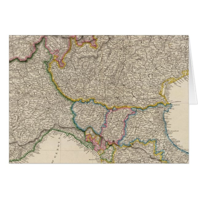 Norra Italien med Sardinien Hälsningskort (Framsidan Horizontal)