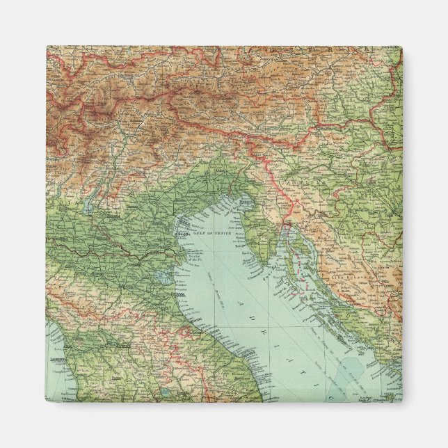 Norra Italien, Österrike, &c Magnet (Framsidan)